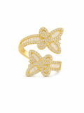 Double Stacked Butterfly Ring ( One Size Fits All )
