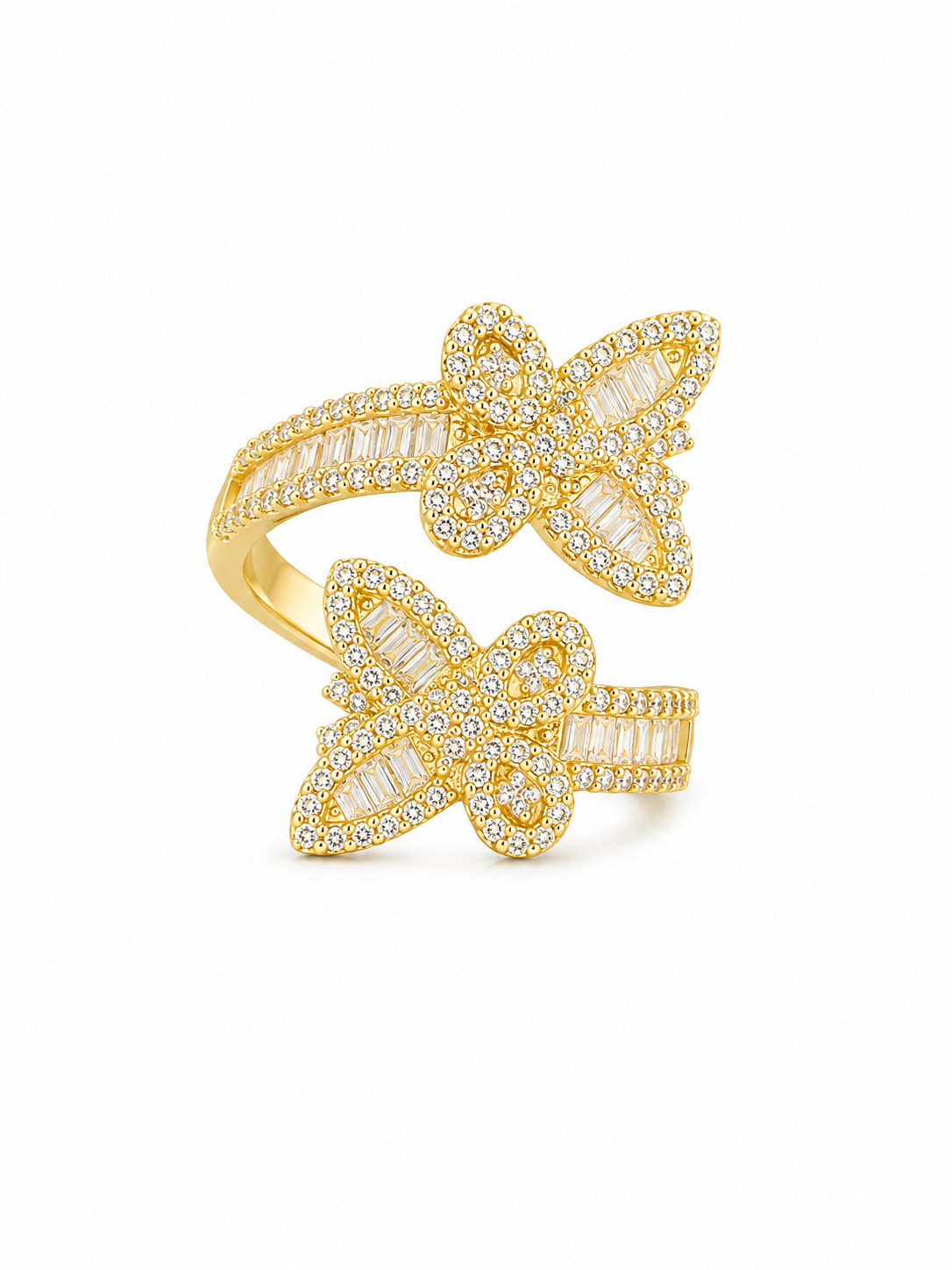 Double Stacked Butterfly Ring ( One Size Fits All )