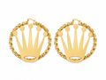 Crown Hoop Earrings ( 70 mm )