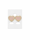 Pink Heart Rolex Stud Earrings