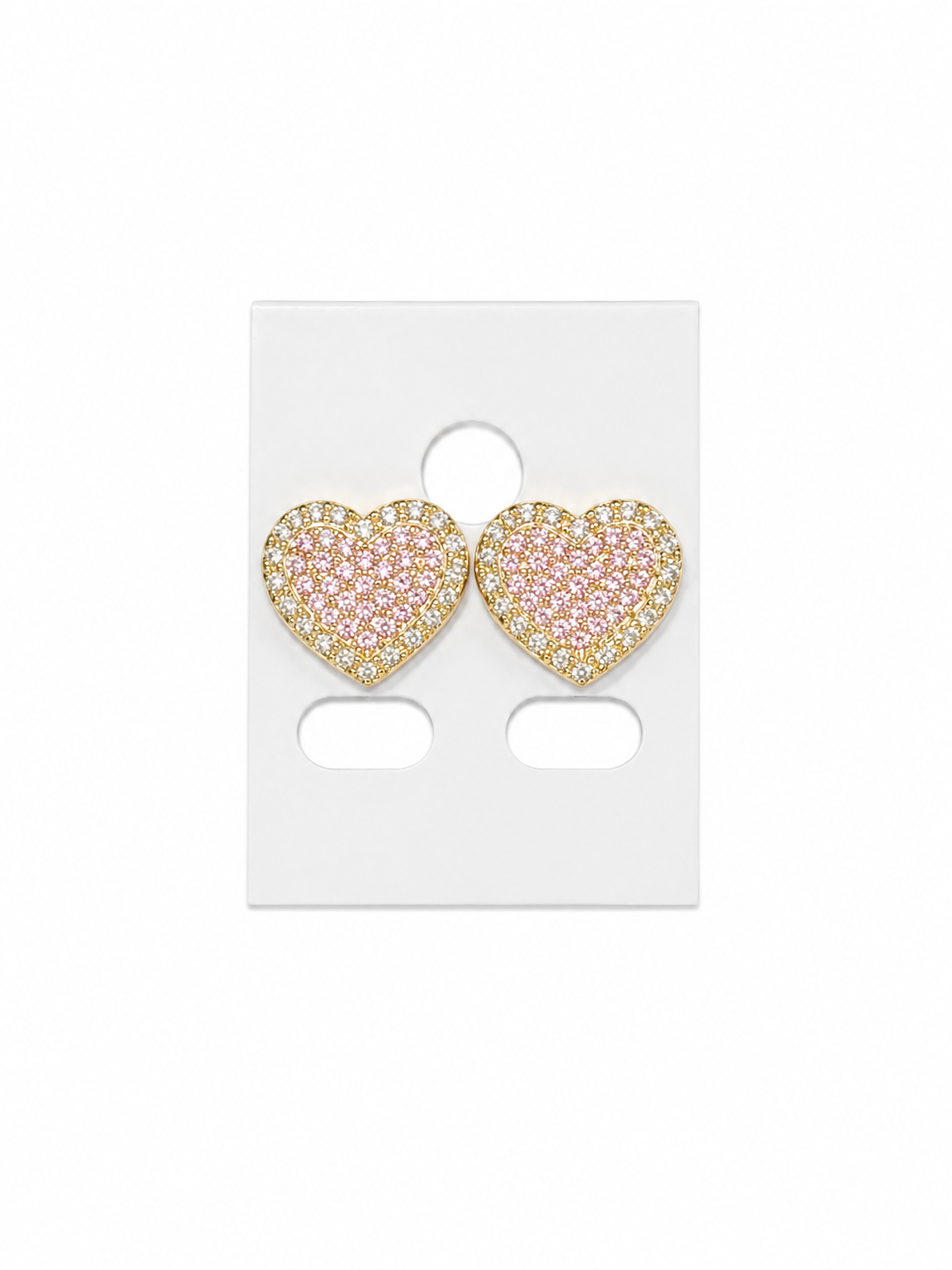 Pink Heart Rolex Stud Earrings