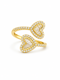 Double Stacked Heart Ring ( One Size Fits All )