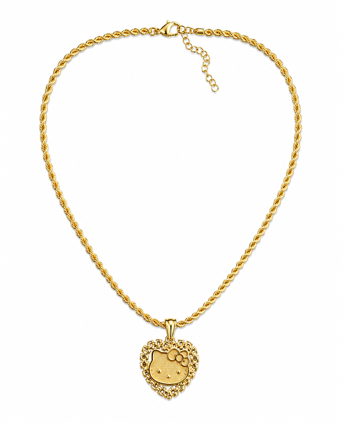 Gold Hello Kitty Heart Rolex Necklace