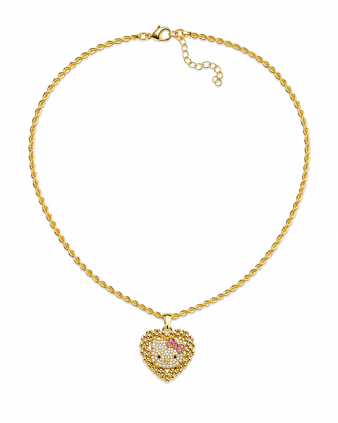 Pink Hello Kitty Heart Rolex necklace